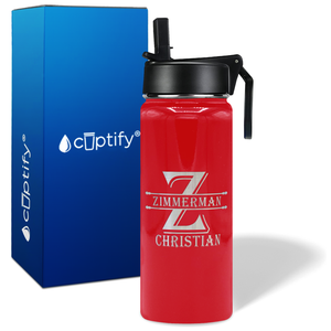 Personalized Initial Block on 18oz Wide Mouth Bottle