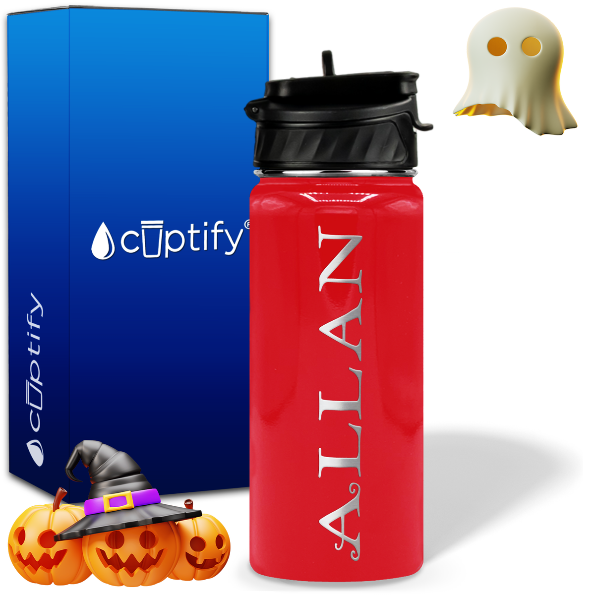 Personalized Eerie Halloween on 18oz Water Bottle