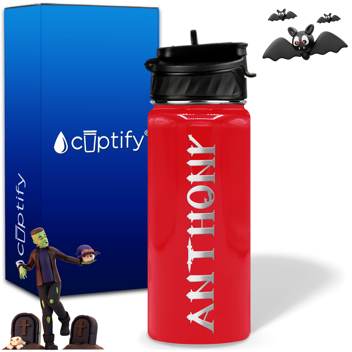 Personalized Creepy Halloween on 18oz Water Bottle
