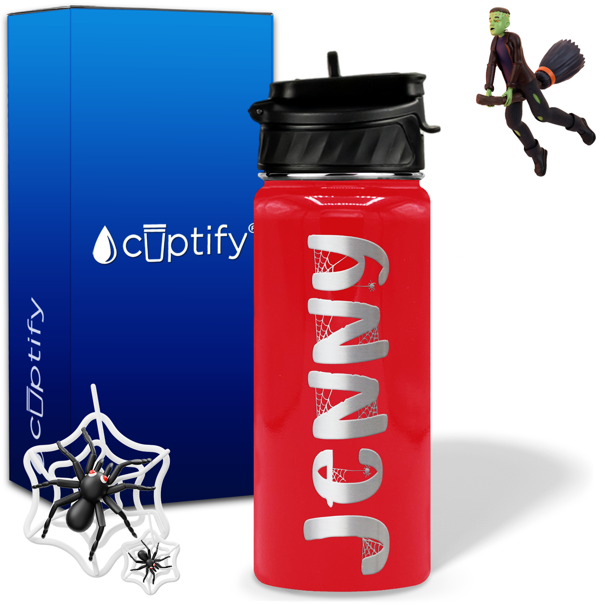 Personalized Spooky on 18oz Halloween Water Bottle