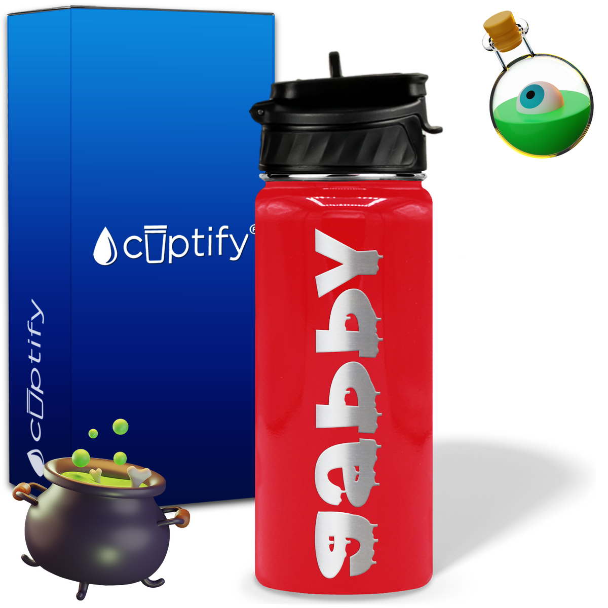 Haunted Halloween on 18oz Personalized Water Bottle