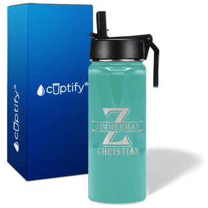 Personalized Initial Block on 18oz Wide Mouth Bottle