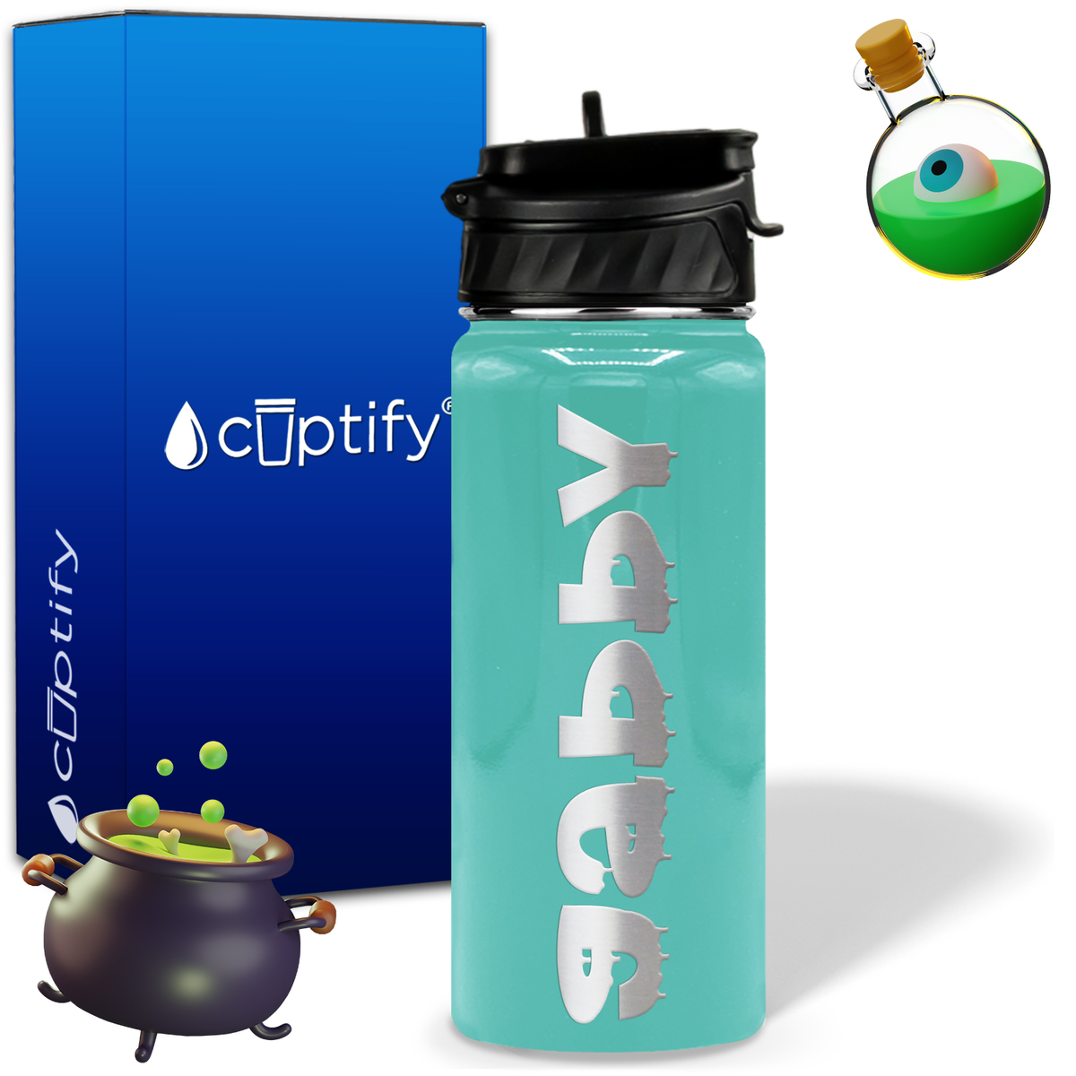 Haunted Halloween on 18oz Personalized Water Bottle