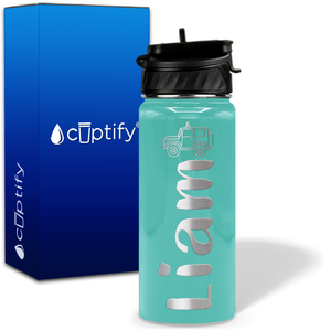 Personalized Jeep with Name and Icon on 18oz Wide Mouth Kids Water Bottle