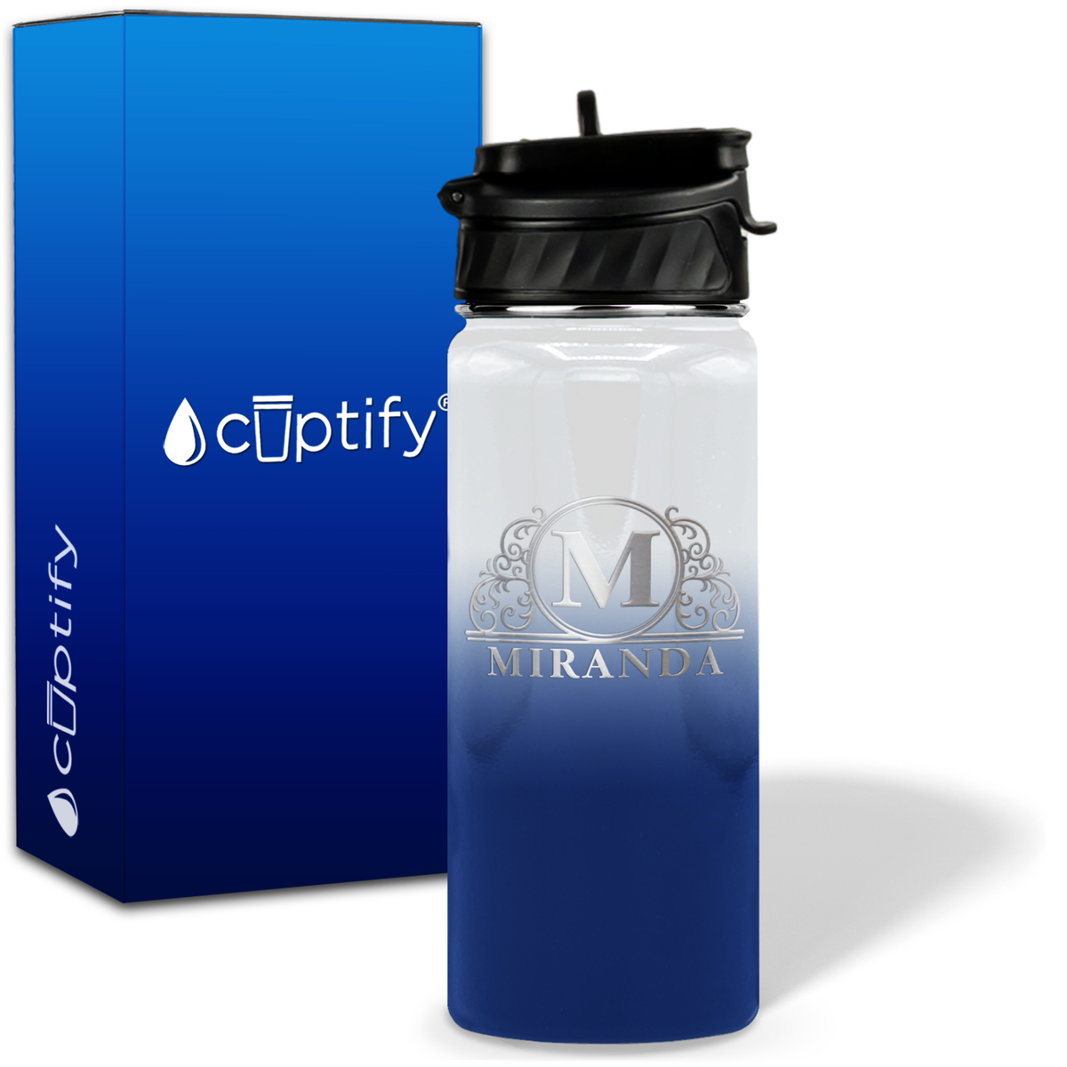 Personalized Elaborate Circle on 18oz Water Bottle