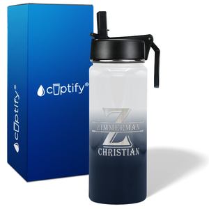 Personalized Initial Block on 18oz Wide Mouth Bottle