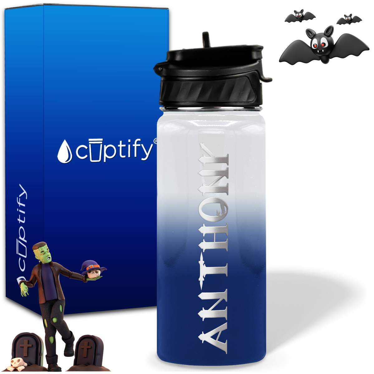 Personalized Creepy Halloween on 18oz Water Bottle