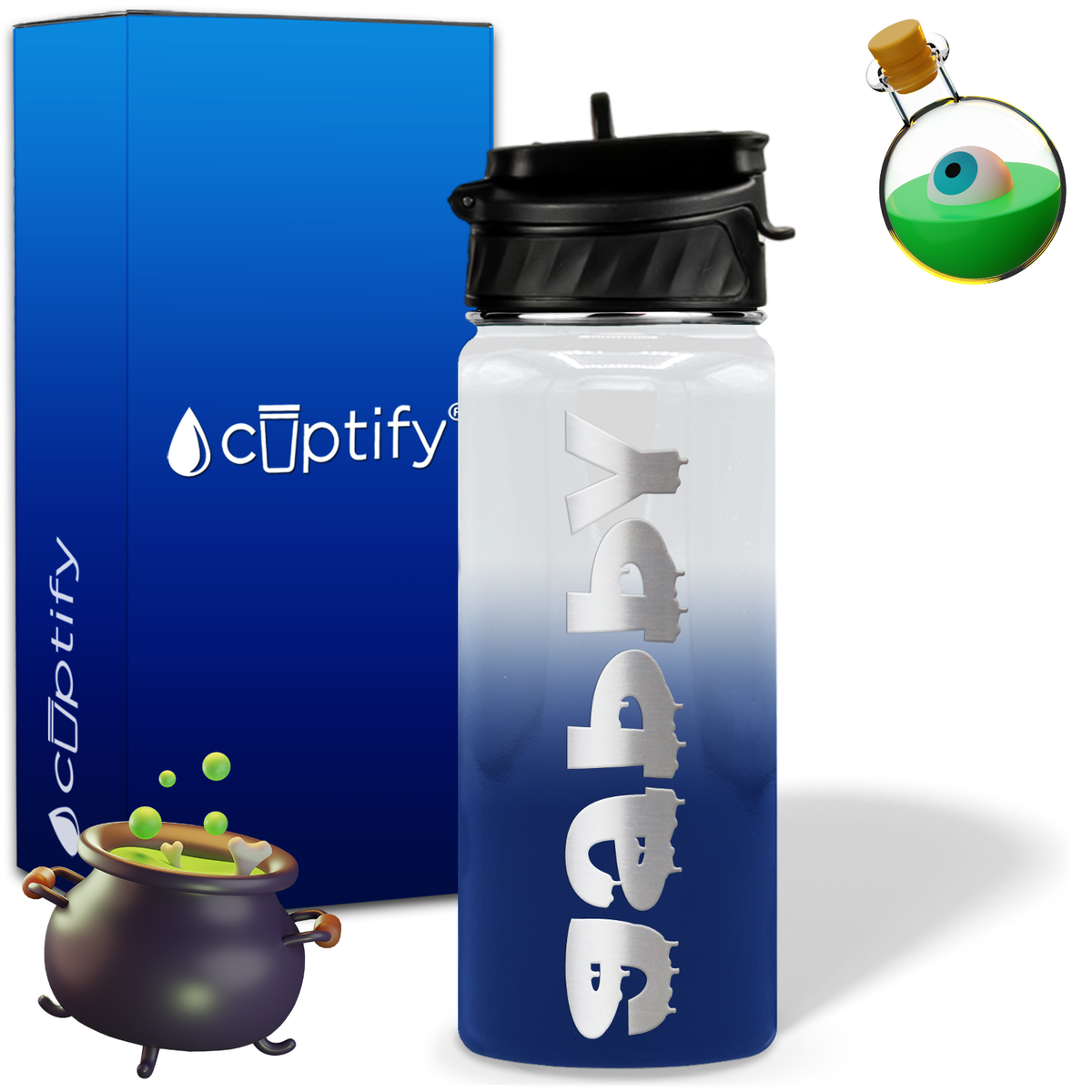 Haunted Halloween on 18oz Personalized Water Bottle