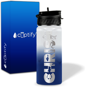 Personalized Fish with Name and Icon on 18oz Wide Mouth Kids Water Bottle