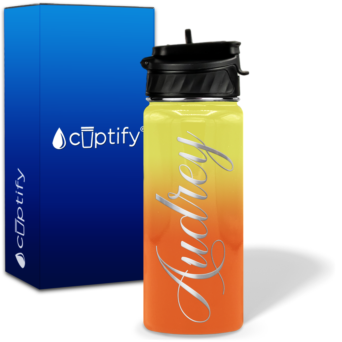 Personalized Audrey Style on 18oz Water Bottle