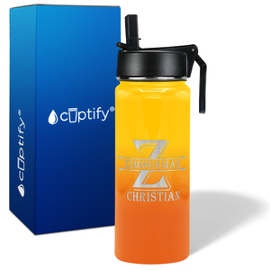 Personalized Initial Block on 18oz Wide Mouth Bottle