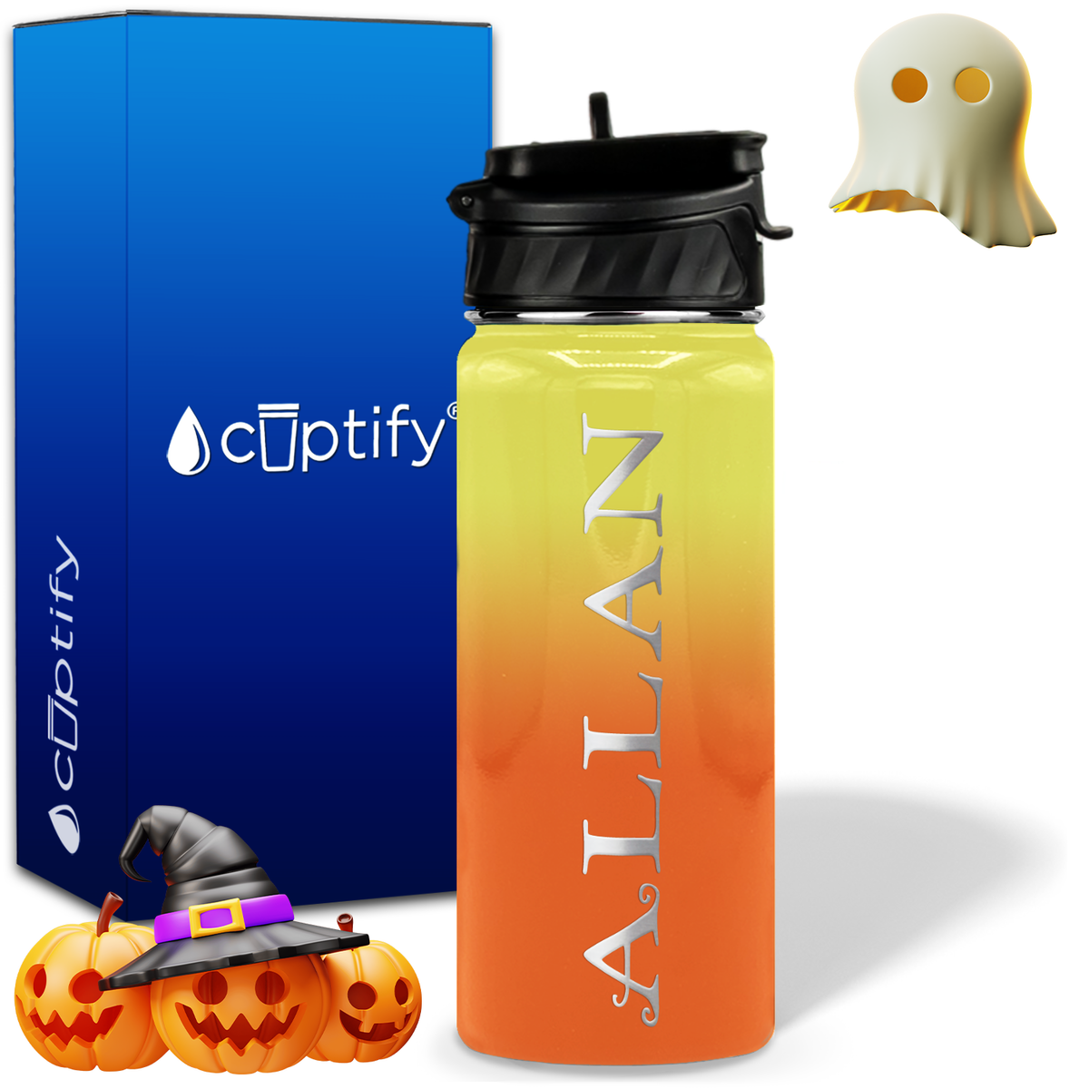 Personalized Eerie Halloween on 18oz Water Bottle
