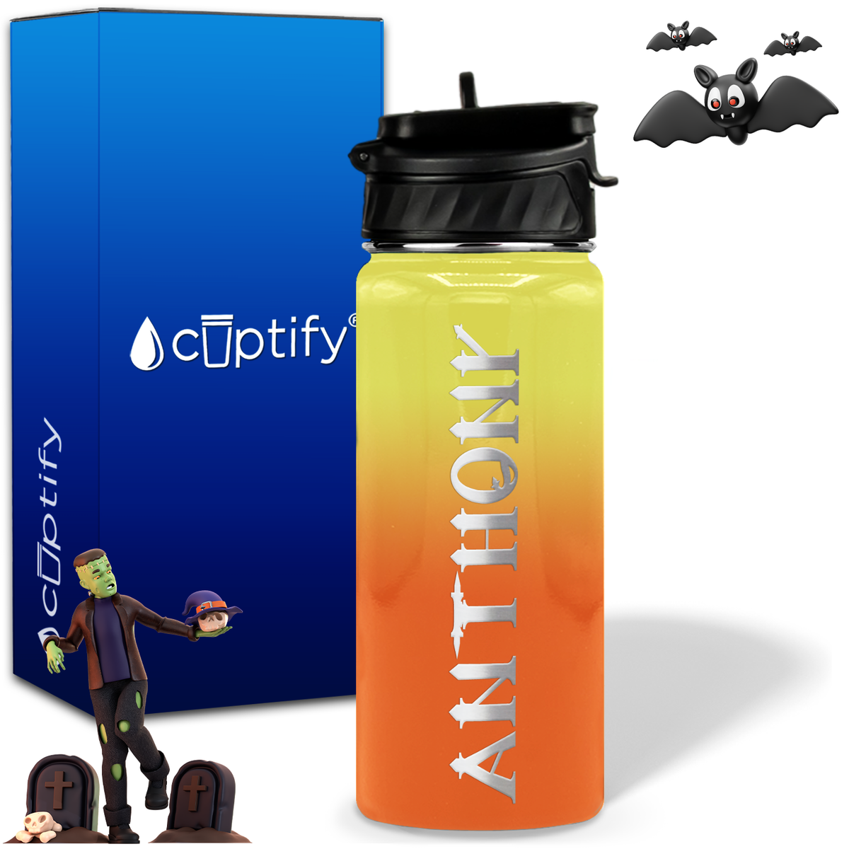 Personalized Creepy Halloween on 18oz Water Bottle