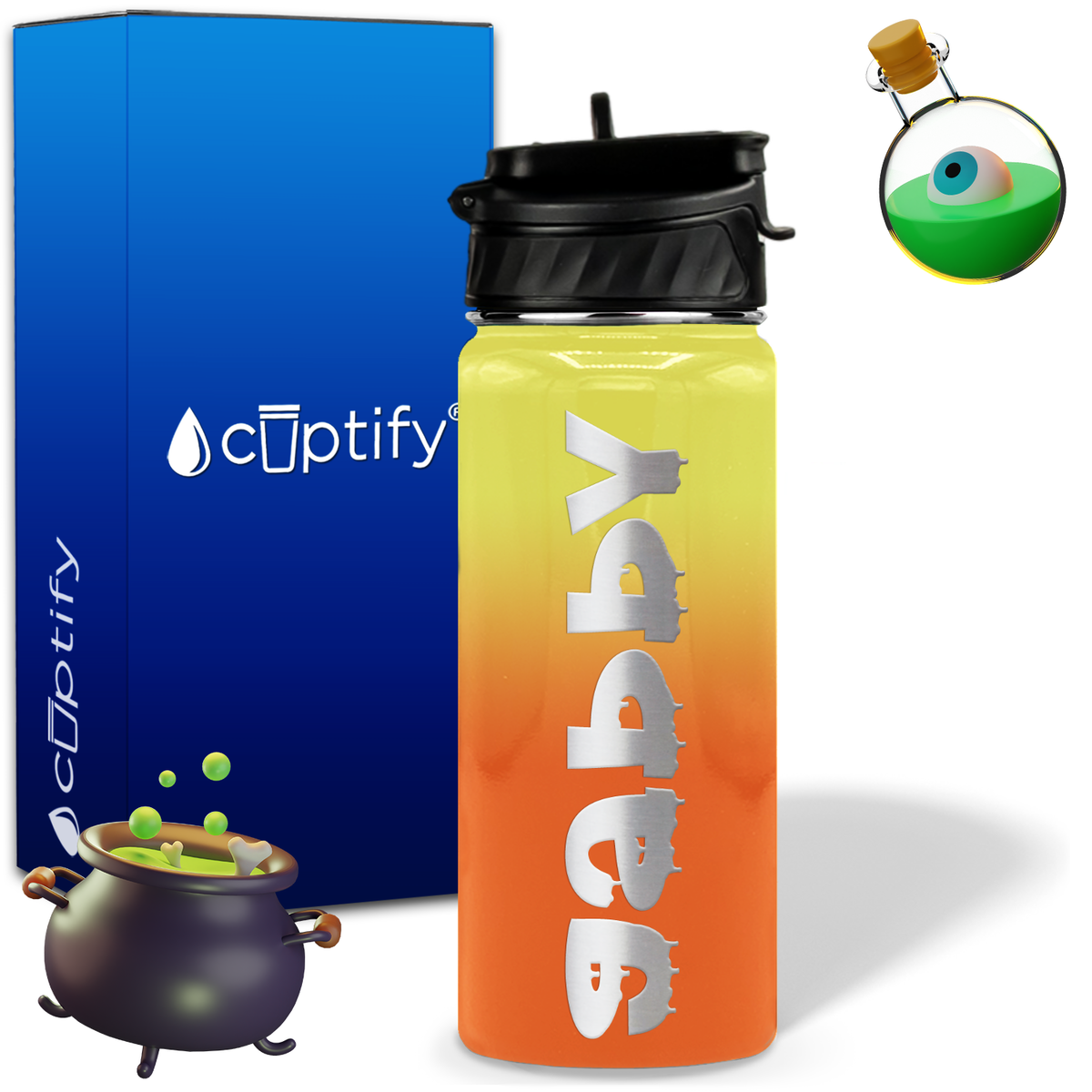 Haunted Halloween on 18oz Personalized Water Bottle