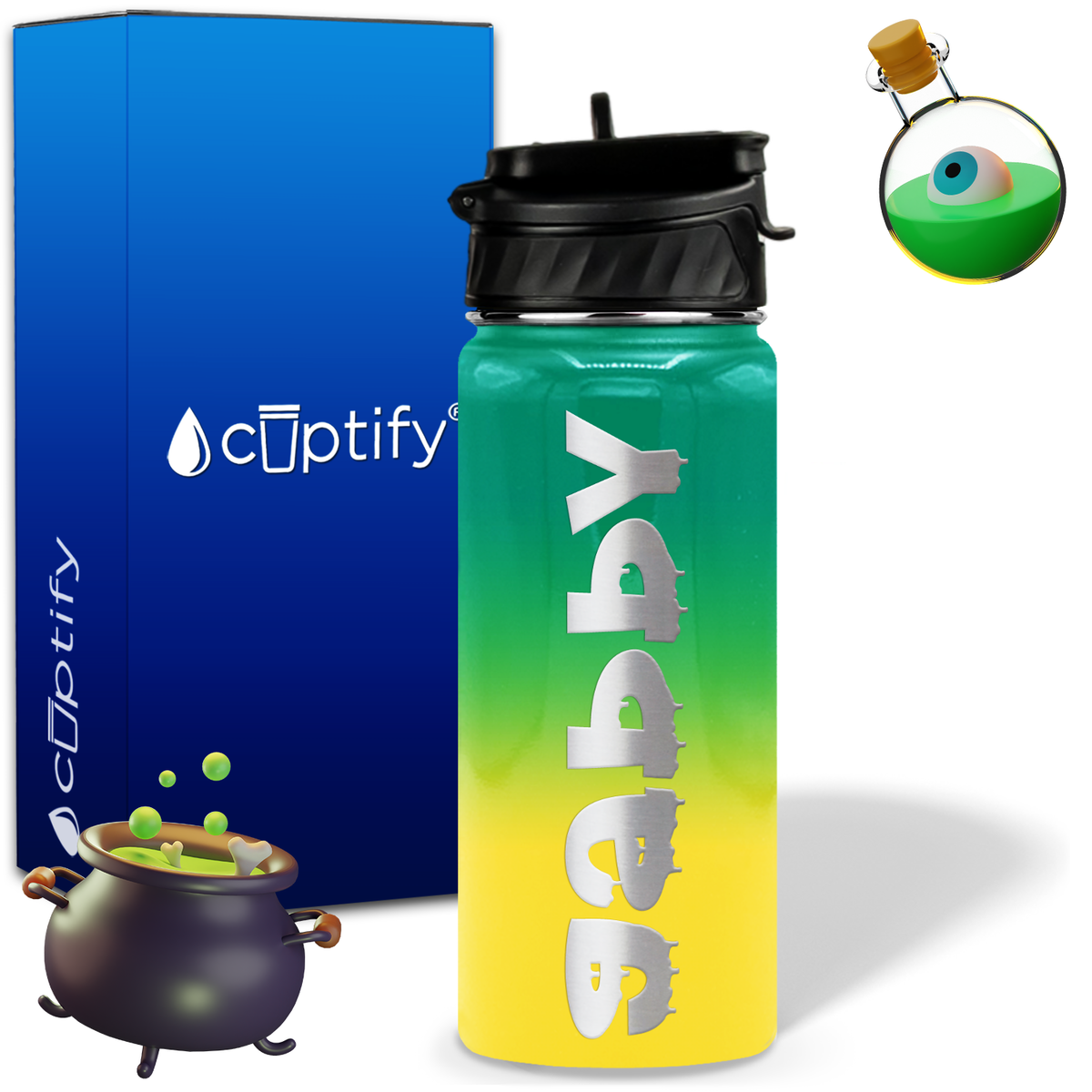 Haunted Halloween on 18oz Personalized Water Bottle