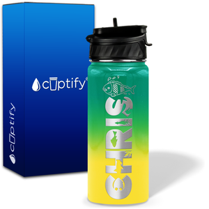 Personalized Fish with Name and Icon on 18oz Wide Mouth Kids Water Bottle
