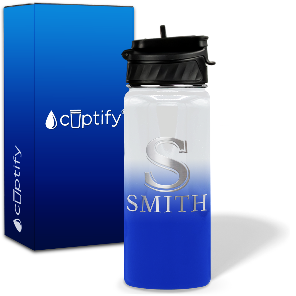 Personalized Monogram Initial and Name on 18oz Water Bottle
