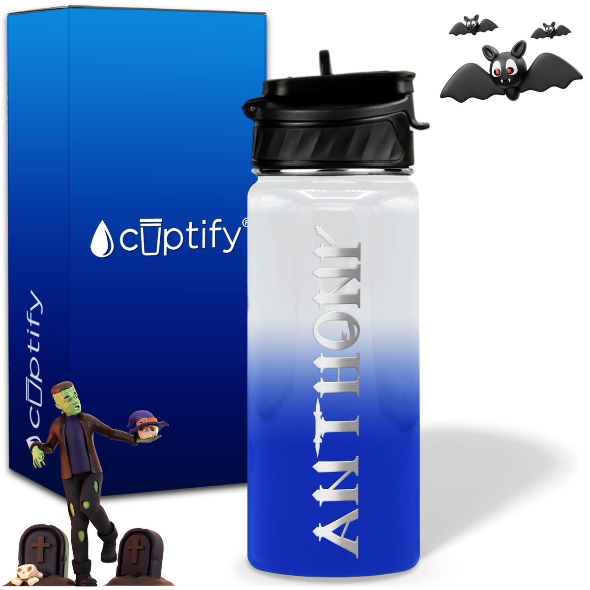Personalized Creepy Halloween on 18oz Water Bottle