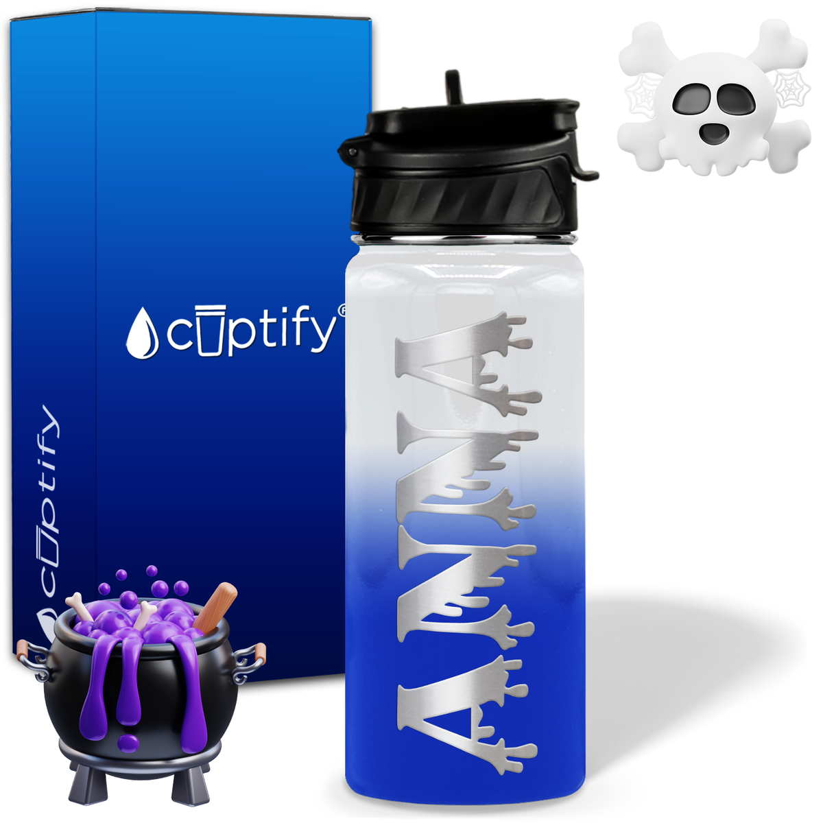 Personalized Bloody on Halloween 18oz Water Bottle