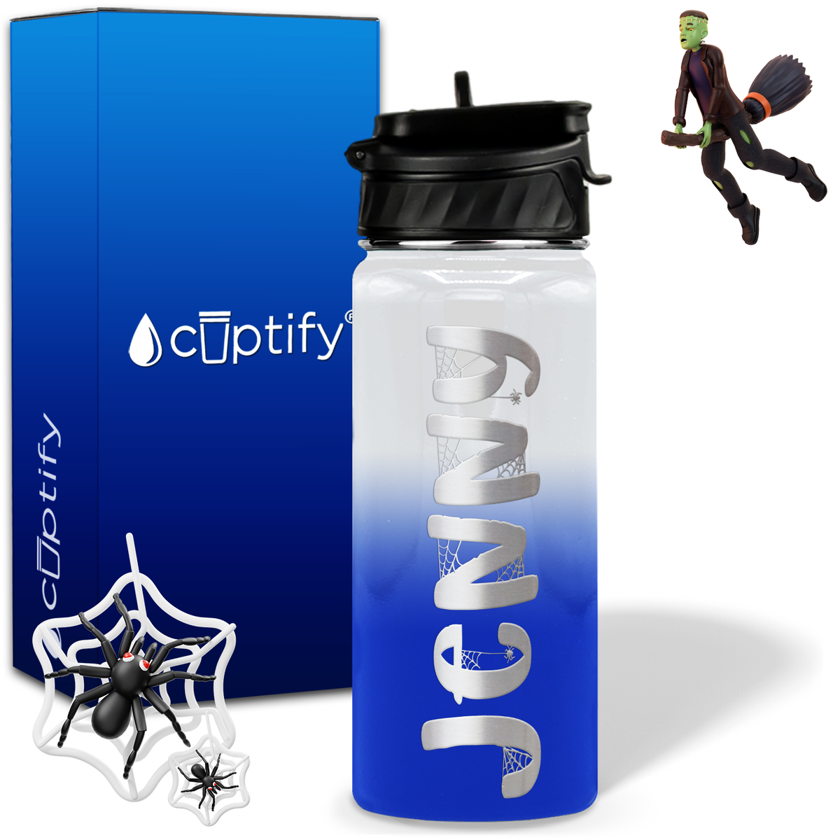 Personalized Spooky on 18oz Halloween Water Bottle