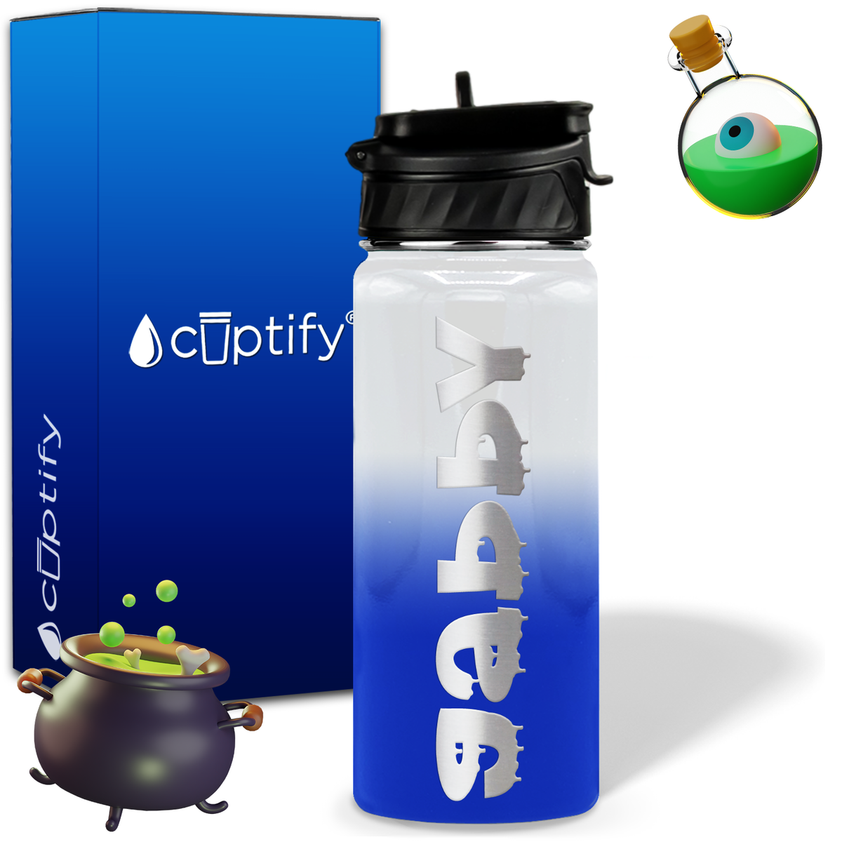 Haunted Halloween on 18oz Personalized Water Bottle