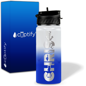 Personalized Anchor with Name and Icon on 18oz Wide Mouth Kids Water Bottle