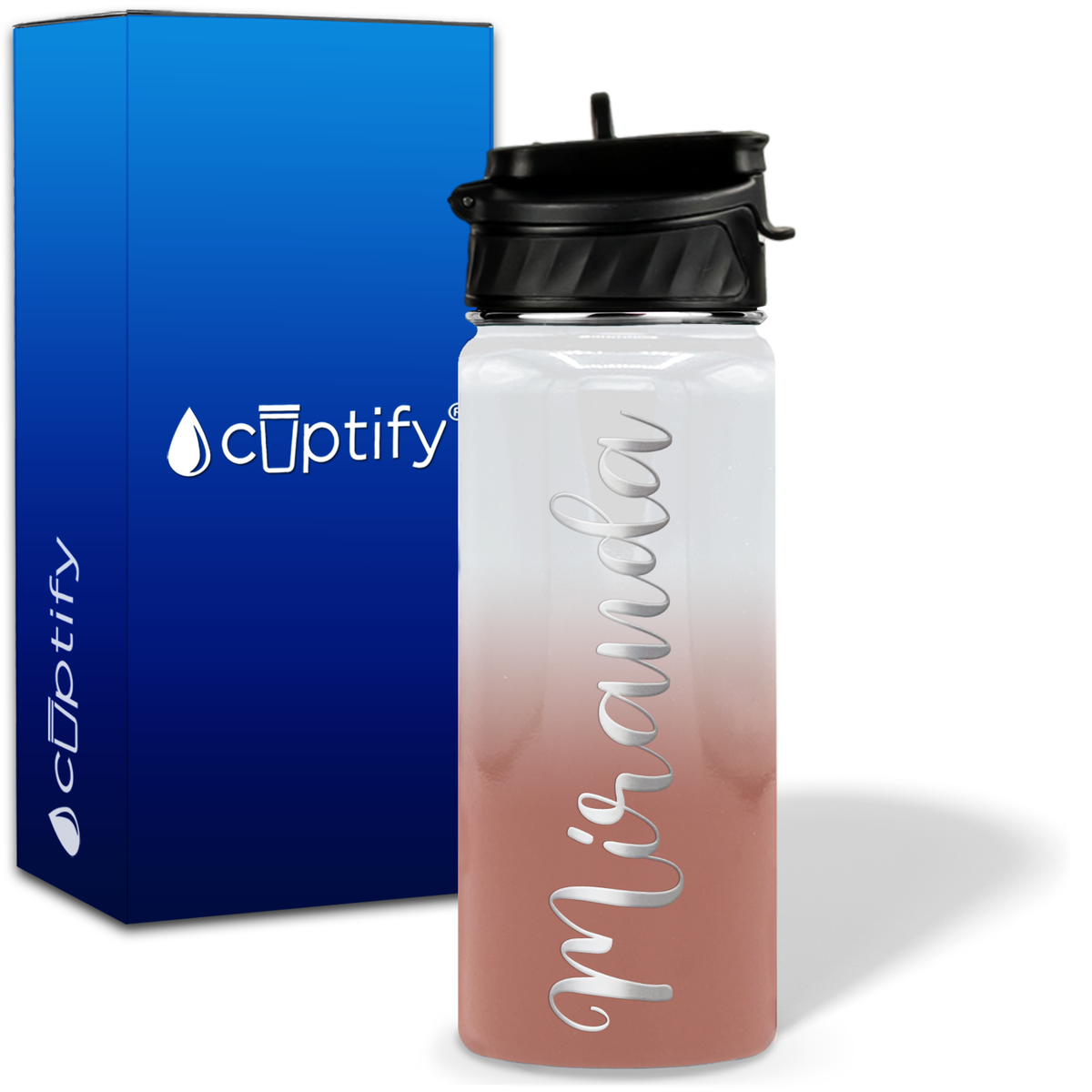Personalized Miranda Style on 18oz Water Bottle