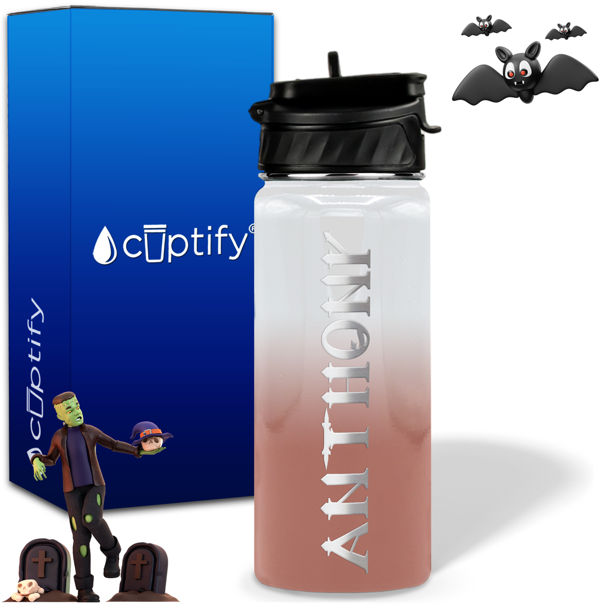 Personalized Creepy Halloween on 18oz Water Bottle