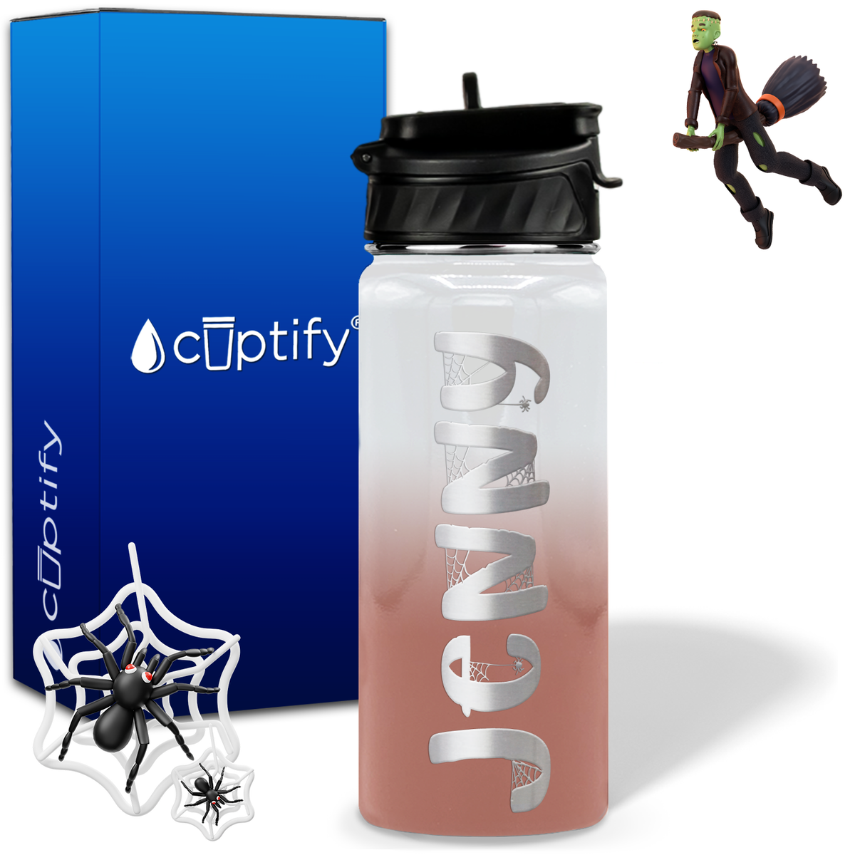 Personalized Spooky on 18oz Halloween Water Bottle