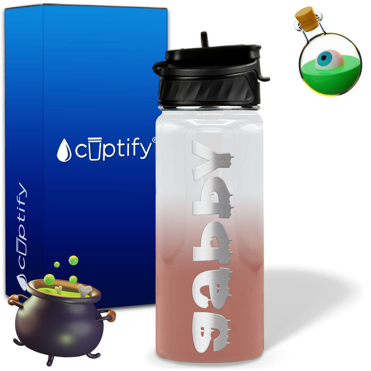 Haunted Halloween on 18oz Personalized Water Bottle