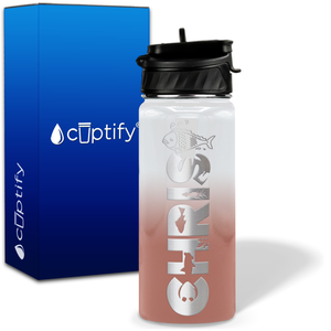 Personalized Fish with Name and Icon on 18oz Wide Mouth Kids Water Bottle