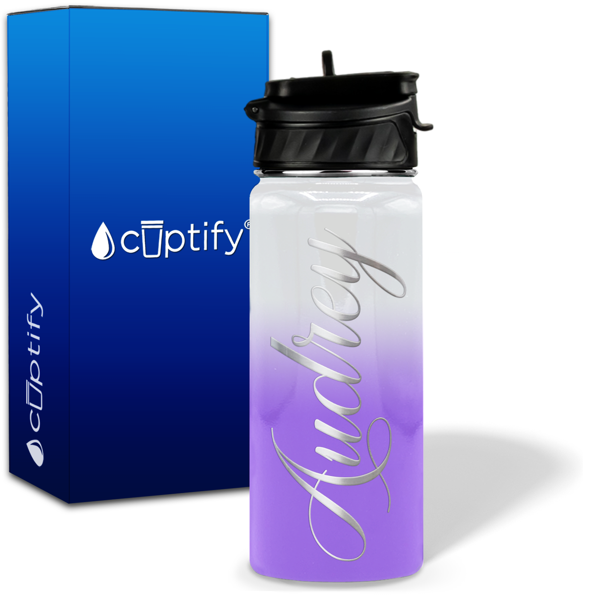 Personalized Audrey Style on 18oz Water Bottle