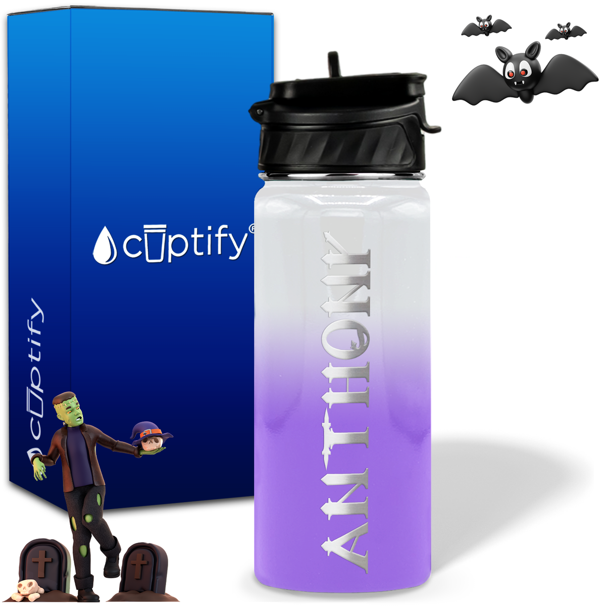 Personalized Creepy Halloween on 18oz Water Bottle