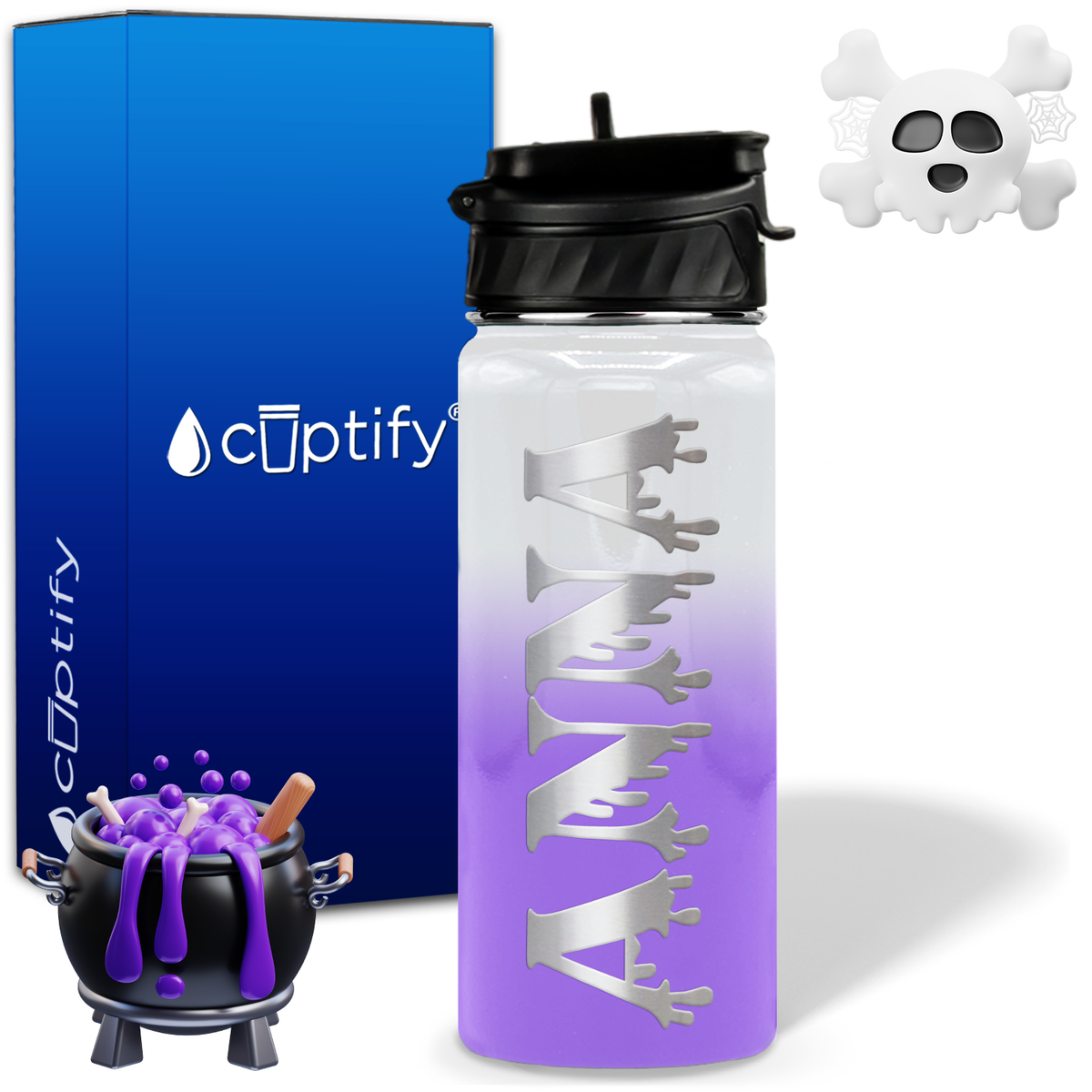 Personalized Bloody on Halloween 18oz Water Bottle