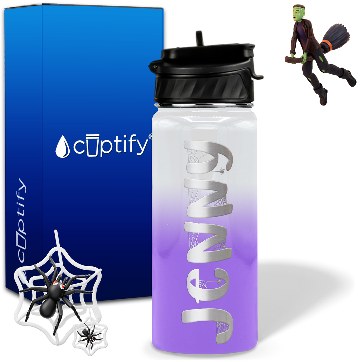 Personalized Spooky on 18oz Halloween Water Bottle