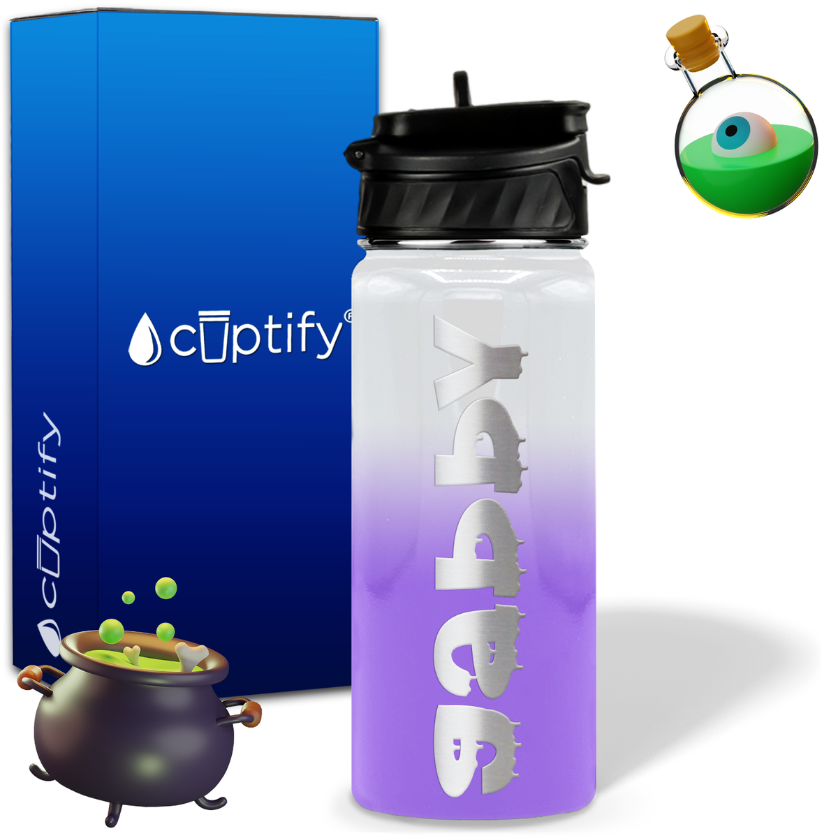 Haunted Halloween on 18oz Personalized Water Bottle