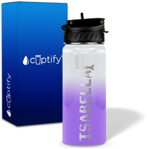 Personalized Mermaid with Name and Icon on 18oz Wide Mouth Kids Water Bottle