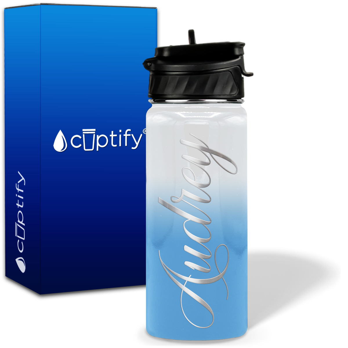 Personalized Audrey Style on 18oz Water Bottle