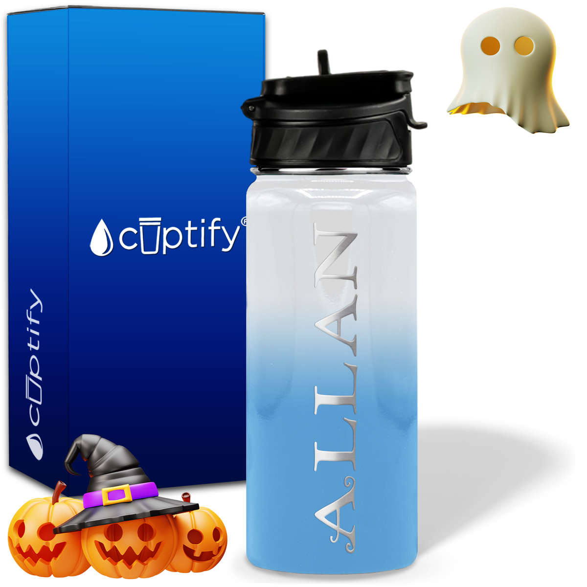 Personalized Eerie Halloween on 18oz Water Bottle