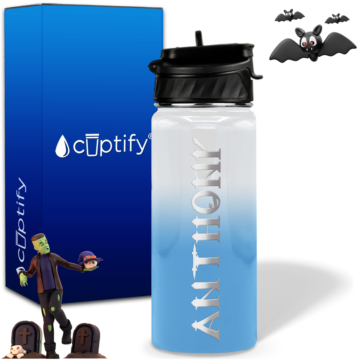 Personalized Creepy Halloween on 18oz Water Bottle