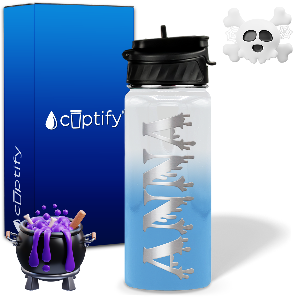 Personalized Bloody on Halloween 18oz Water Bottle