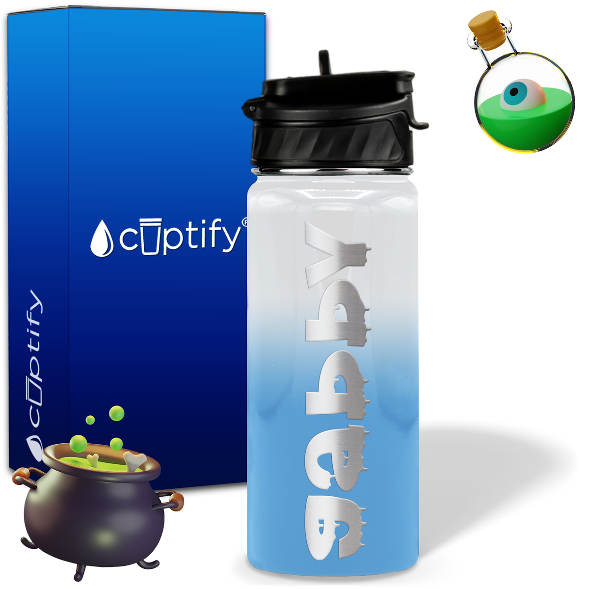 Haunted Halloween on 18oz Personalized Water Bottle