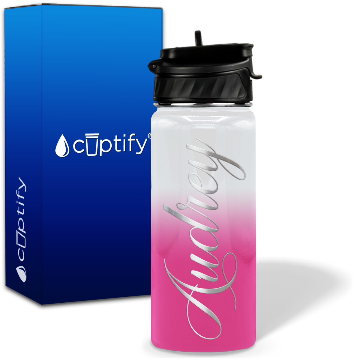 Personalized Audrey Style on 18oz Water Bottle