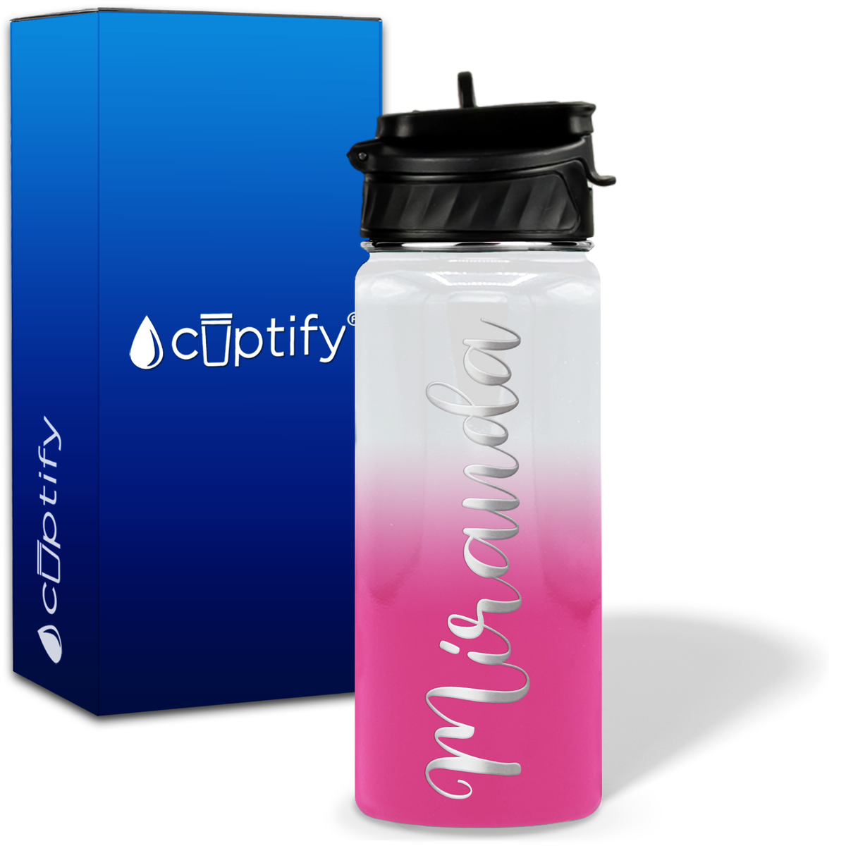 Personalized Miranda Style on 18oz Water Bottle