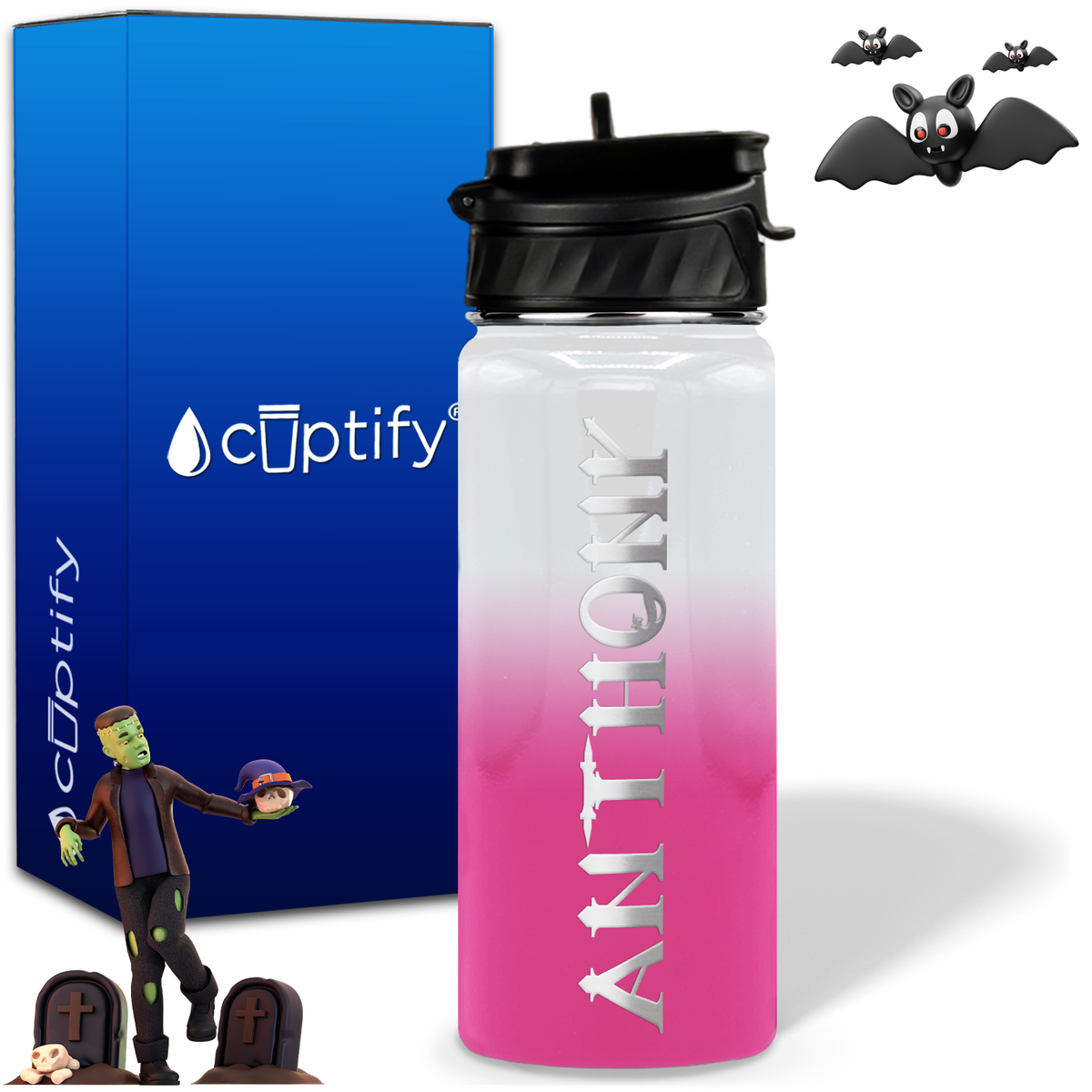 Personalized Creepy Halloween on 18oz Water Bottle