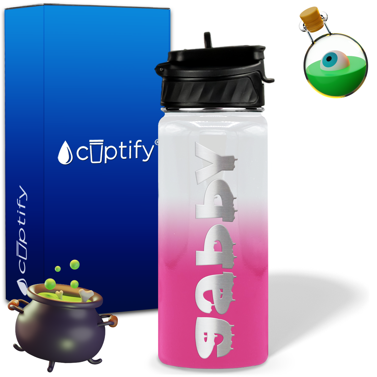 Haunted Halloween on 18oz Personalized Water Bottle