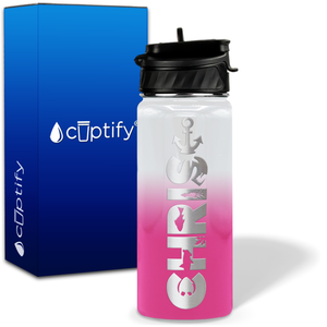 Personalized Anchor with Name and Icon on 18oz Wide Mouth Kids Water Bottle