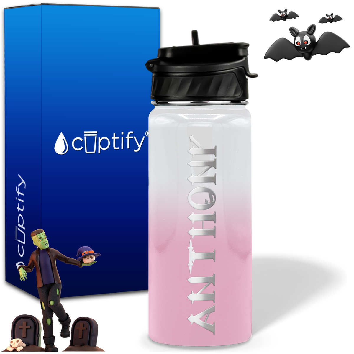 Personalized Creepy Halloween on 18oz Water Bottle