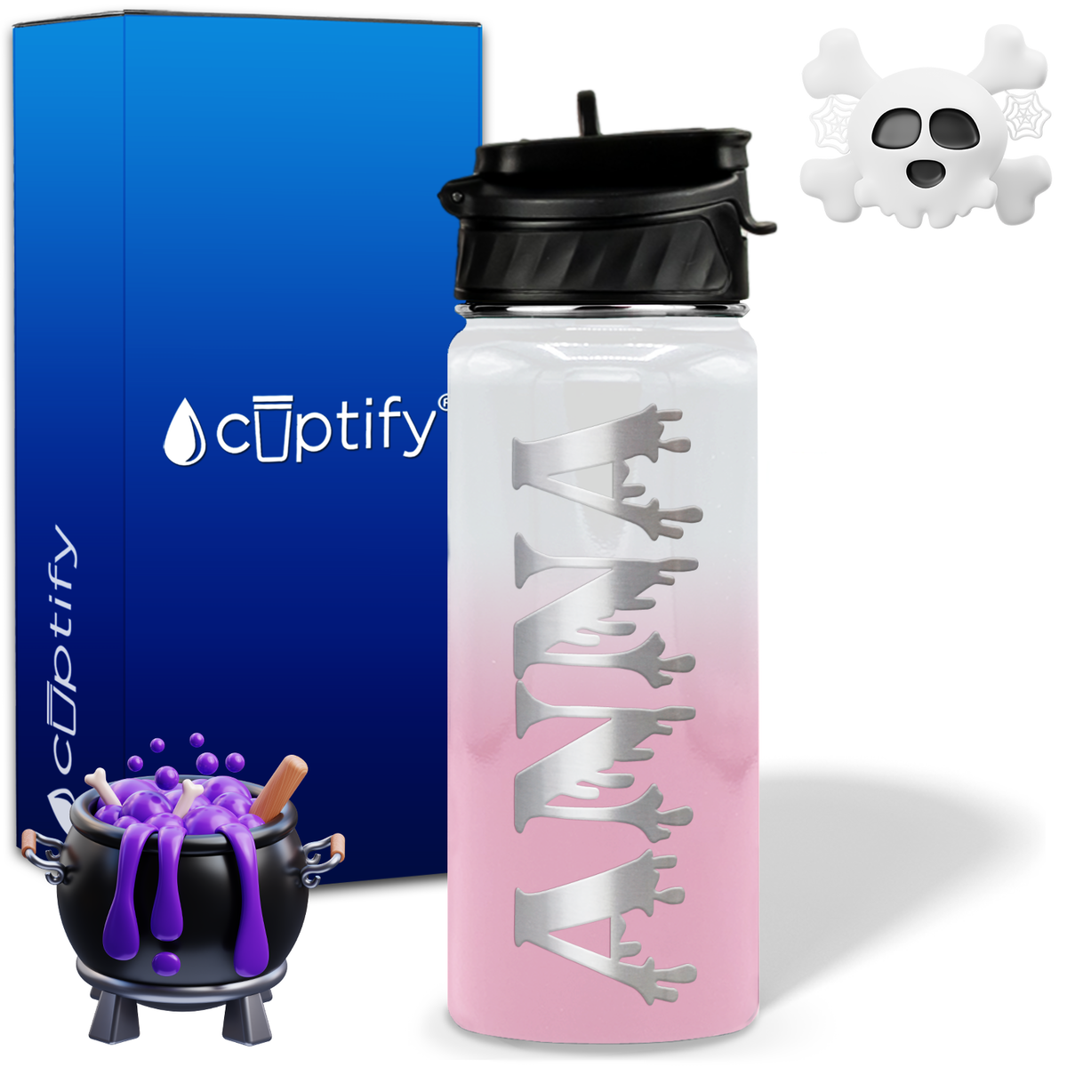 Personalized Bloody on Halloween 18oz Water Bottle