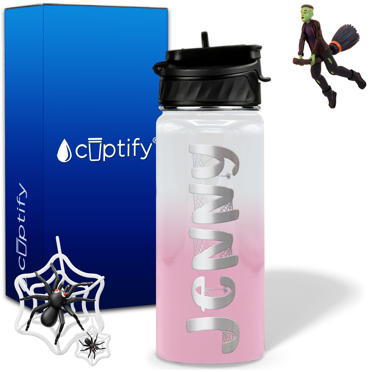 Personalized Spooky on 18oz Halloween Water Bottle
